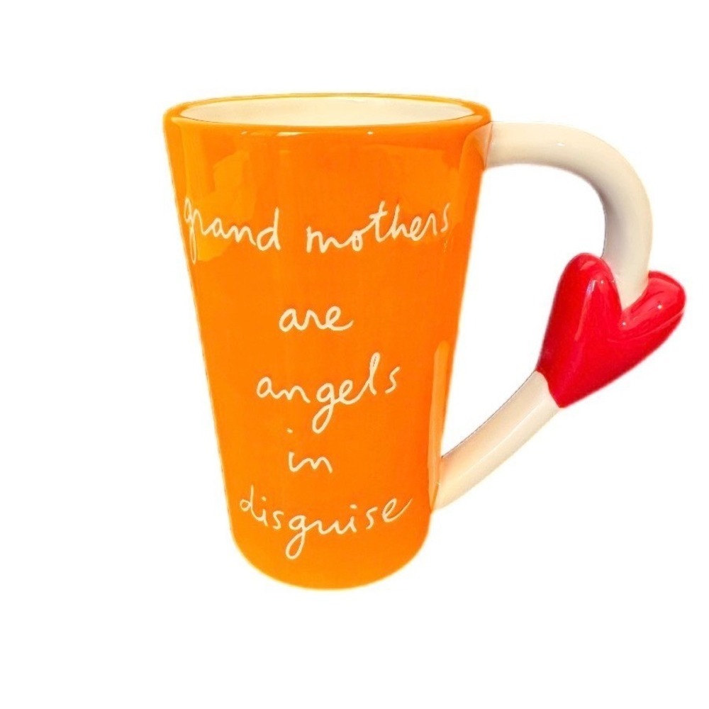 Sandra Magsamen Mug Department 56 16oz Orange Grandmothers Are Angels Heart Gift